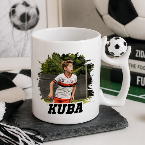 Personalizowany kubek dla piłkarza ze zdjęciem sprawdzi się na urodziny, Dzień Dziecka, święta lub zakończenie sezonu.