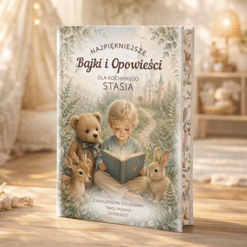 Bajki dla chłopca z barwionymi brzegami to personalizowana książka z imieniem, podpisem i piękną bajkową okładką.