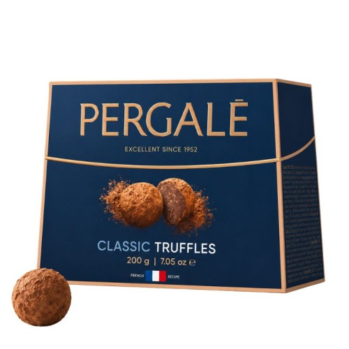 Czekoladowe trufle Pergalė Classic Truffles to smaczny upominek dla kobiety, mężczyzny, rodziców lub nauczyciela.