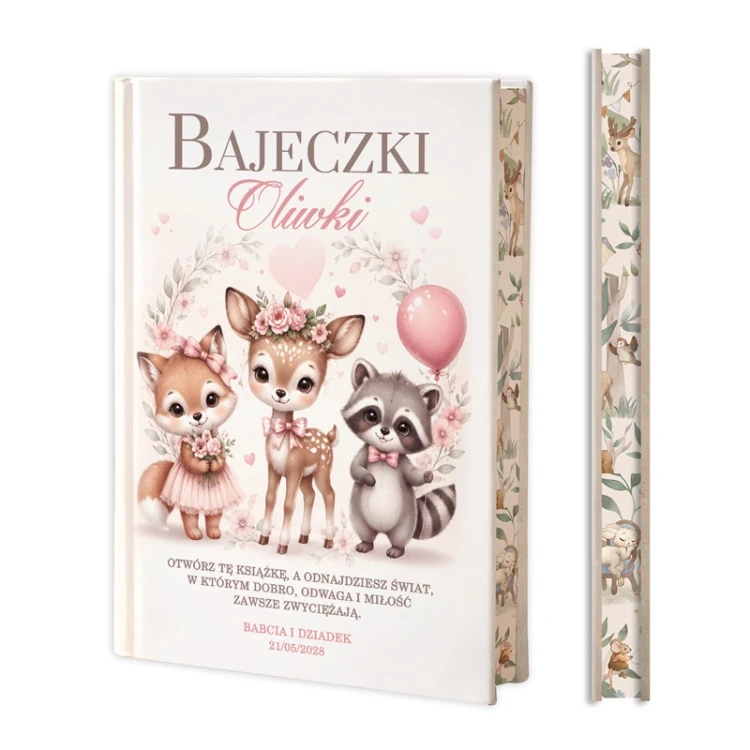 Piękna personalizowana książka dla malucha z bajkami, wierszami i ilustracjami.