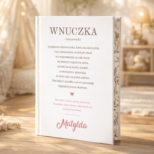 Personalizowana książka z bajkami dla wnuczki to piękny prezent z imieniem dziecka i czułą definicją na okładce.