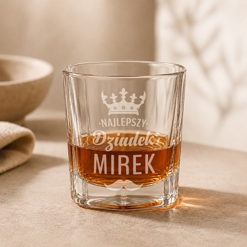 Personalizowana szklanka do whisky dla dziadka na prezent.