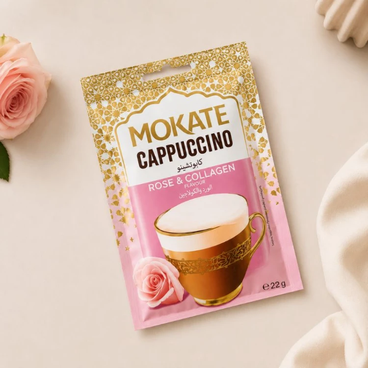 Zestaw prezentowy dla niej z kubkiem, czekoladą, cappuccino i solą do kąpieli zachęca do relaksu.