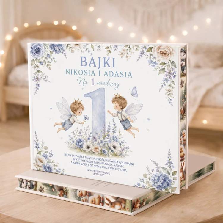 Personalizowana książka na pierwsze urodziny bliźniaków