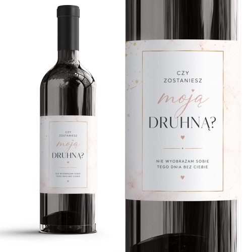 Personalizowana etykieta na wino dla druhny.