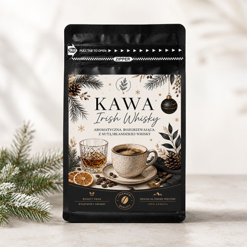Aromatyzowana kawa Irish Whisky sprawdzi się jako prezent na Boże Narodzenie.