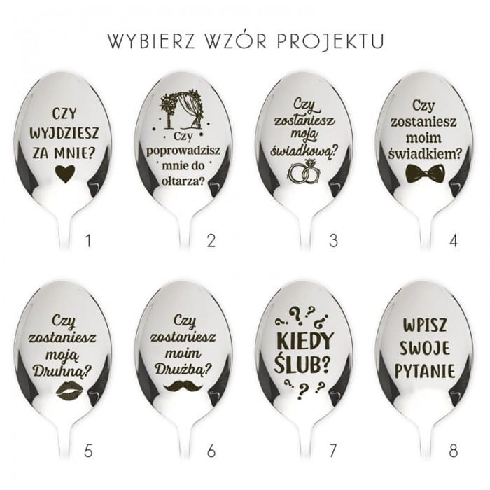 ŁYŻECZKA z grawerem Wyjątkowe pytanie ślubne