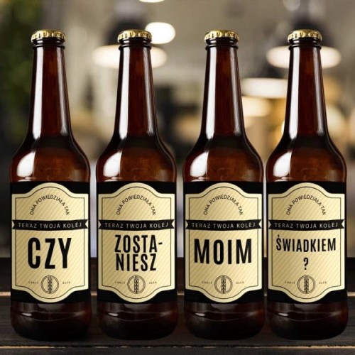 ETYKIETY na piwo Czy Zostaniesz Moim Świadkiem? 4szt