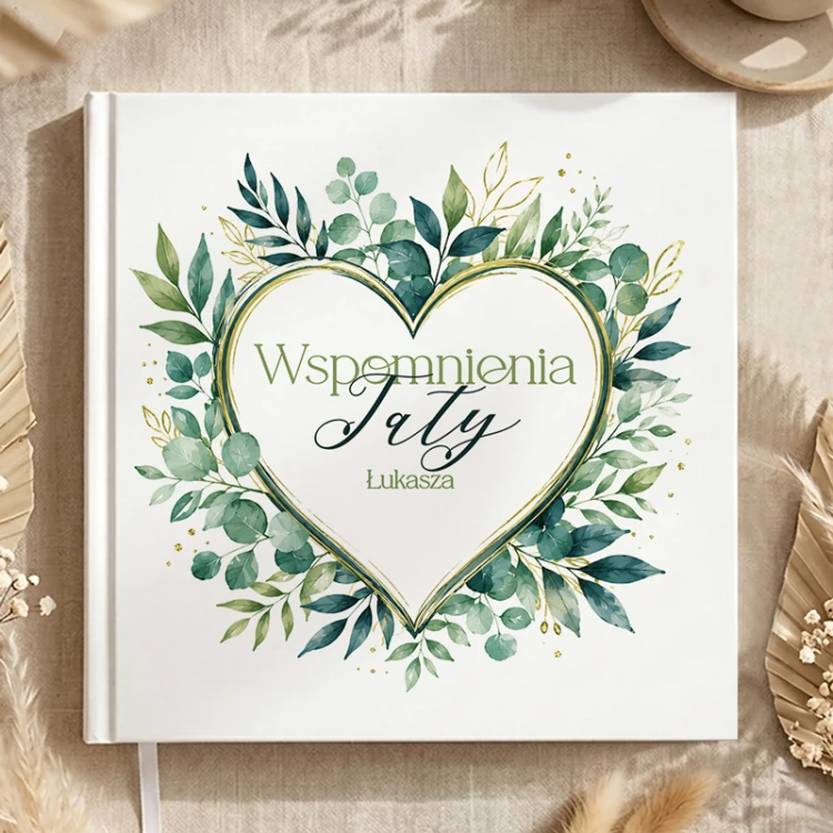 Personalizowana księga wspomnień dla taty w jasnej aranżacji.