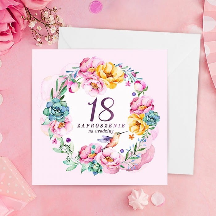 ZAPROSZENIA na 18 urodziny Flower Queen 10szt