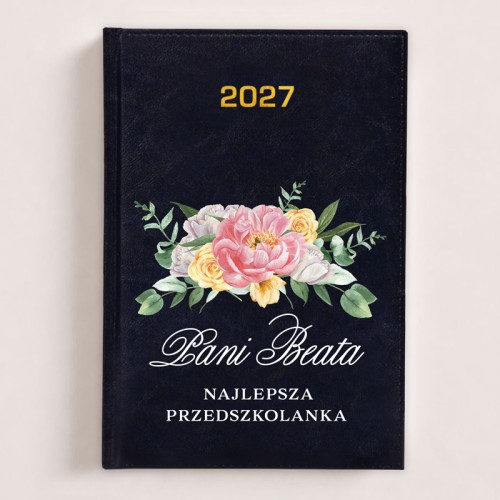 Personalizowany kalendarz książkowy 2027 dla przedszkolanki.
