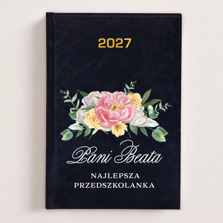 Personalizowany kalendarz książkowy 2027 dla przedszkolanki.