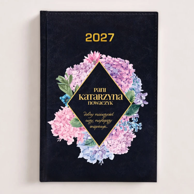 Personalizowany kalendarz książkowy 2027 dla nauczycielki z imieniem