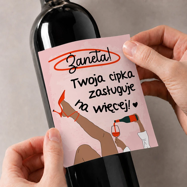 Zabawna etykieta na wino na rozwód.