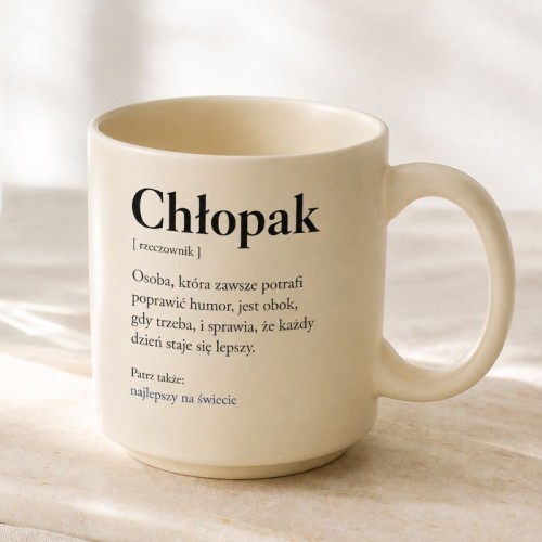Kubek z definicją Chłopak oryginalny prezent na Dzień Chłopaka