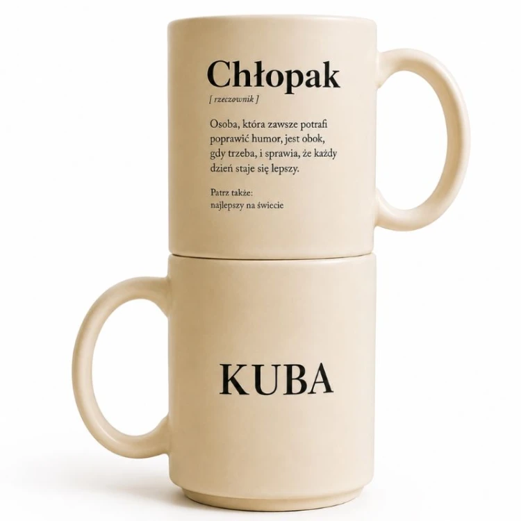 Kubek z imieniem dla chłopaka personalizowany prezent na Dzień Chłopaka