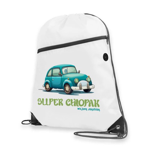 Personalizowany worek z samochodem i imieniem na Dzień Chłopaka