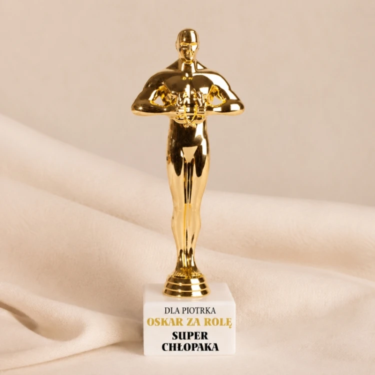 Personalizowana statuetka Oskar za rolę Super Chłopaka na Dzień Chłopaka