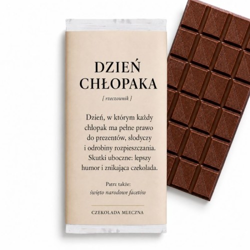 Zabawna czekolada na Dzień Chłopaka słodki upominek