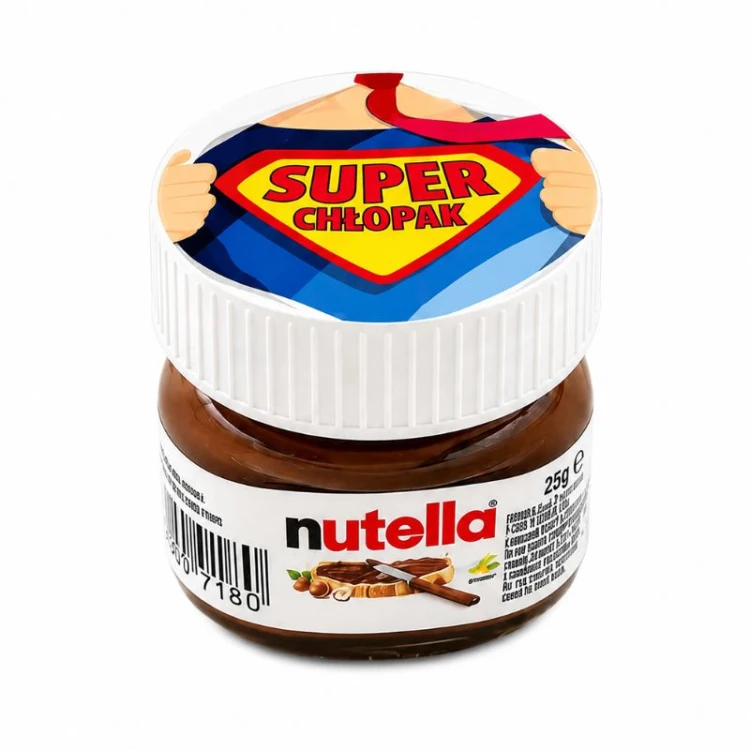 Mini Nutella Super Chłopak to pomysł na drobny prezent na Dzień Chłopaka w szkole.