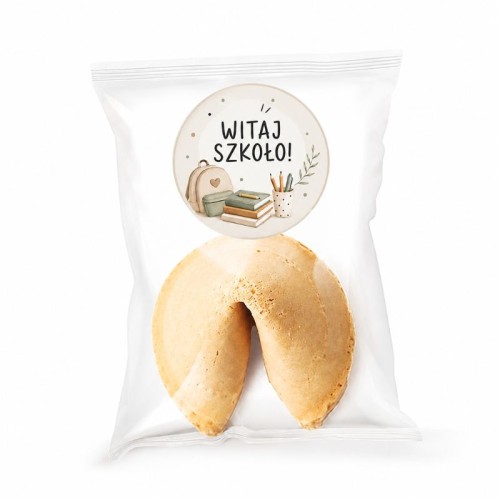 Ciasteczko z wróżbą dziecięcą Witaj szkoło to słodki upominek na rozpoczęcie roku szkolnego.