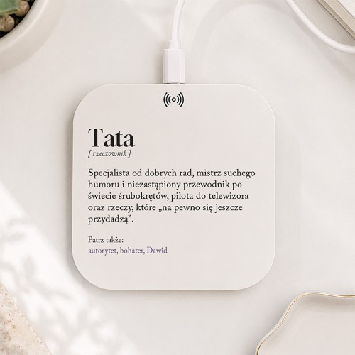 Personalizowana ładowarka indukcyjna dla taty z definicją
