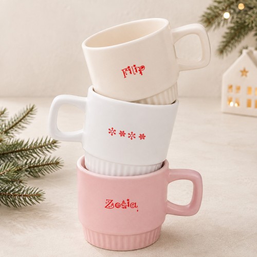 Świąteczny kubek z imieniem personalizowany prezent pod choinkę