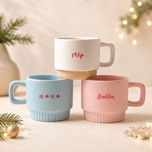 Personalizowany kubek świąteczny z imieniem 300 ml różne kolory