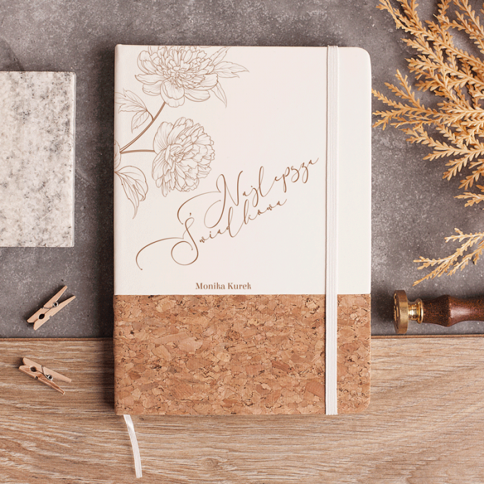 NOTES z korkową okładką Podziękowanie dla Świadkowej
