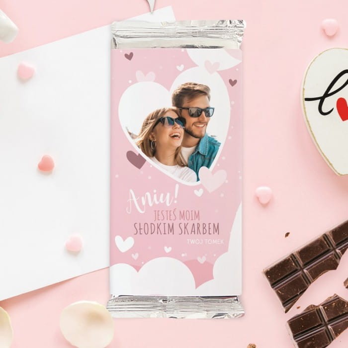 CZEKOLADA ze zdjęciem pary miłosny prezent