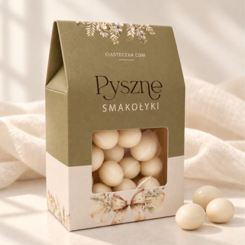 Draże w ozdobnym pudełeczku to eleganckie podziękowanie dla gości weselnych.