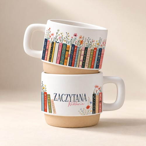 Personalizowany kubek z imieniem dla książkary.