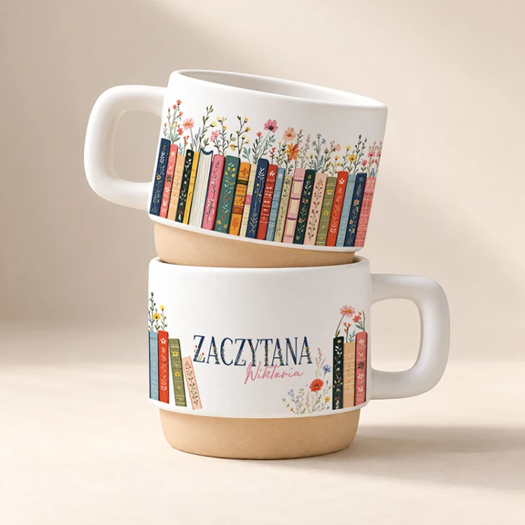 Personalizowany kubek z imieniem dla książkary.
