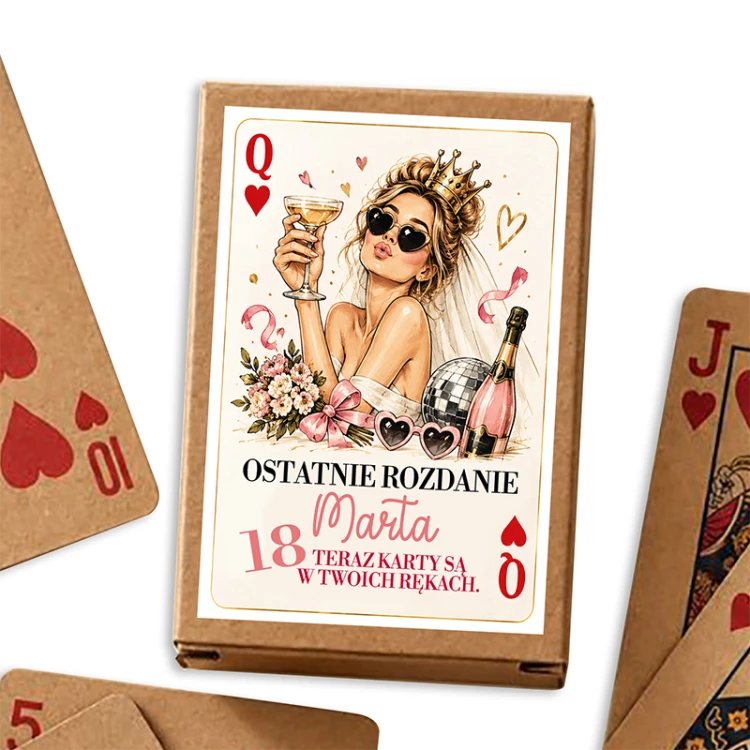 Personalizowane karty na osiemnastkę dla dziewczyny z imieniem solenizantki.