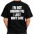 T-shirt męski z dużym napisem na plecach sprawdzi się jako śmieszny prezent dla faceta.