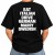 Zabawny T-shirt damski z dużym nadrukiem na plecach sprawdzi się jako prezent dla kobiety z poczuciem humoru.