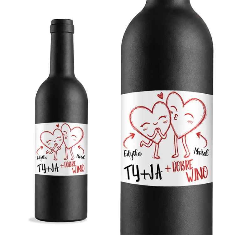 Personalizowany zestaw do wina dla pary na Walentynki