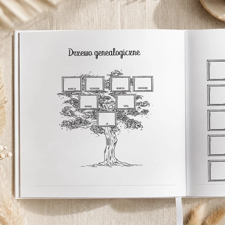 Książka dla Mamy Chrzestnej z drzewem genealogicznym
