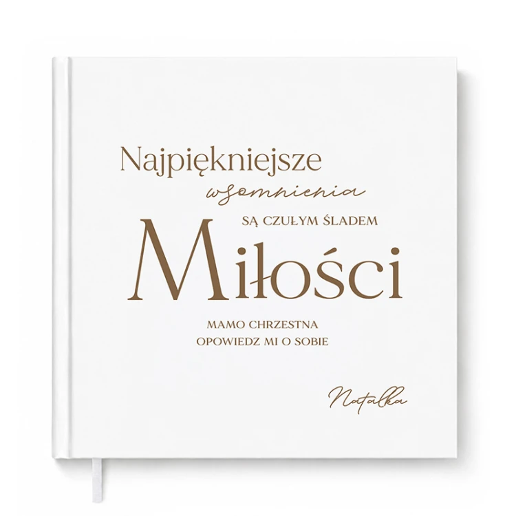 Biała książka Opowiedz mi personalizowany prezent dla Mamy Chrzestnej