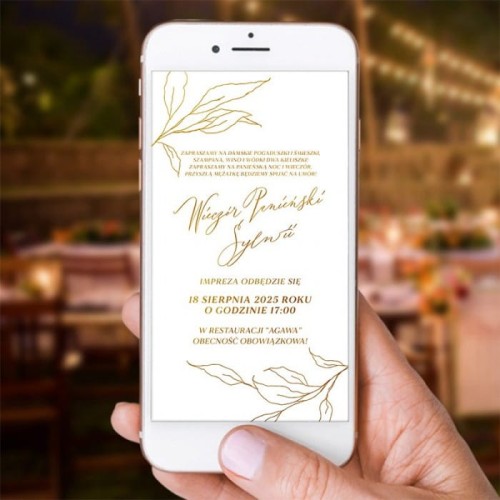 ZAWIADOMIENIE cyfrowe zaproszenie na panieński Złote Gałązki