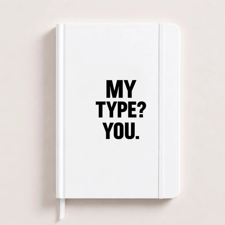notatnik z dużym napisem my type you