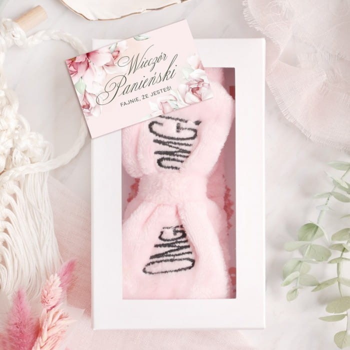 ZESTAW Beauty Pluszowa opaska i maseczka Podziękowanie dla dziewczyn