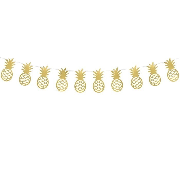 GIRLANDA dekoracyjna Złoty Ananas ażurowy 2m