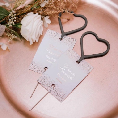 ZIMNE OGNIE W KSZTAŁCIE ♥ 4szt Iskierki Miłości gadżet na panieński Rose Gold