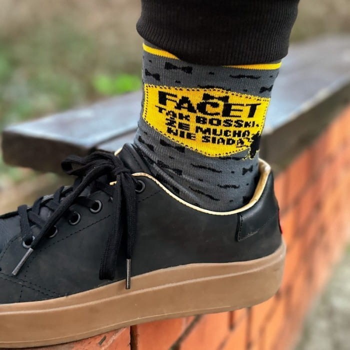 SKARPETY męskie kolorowe zabawny napis BOSSki Facet