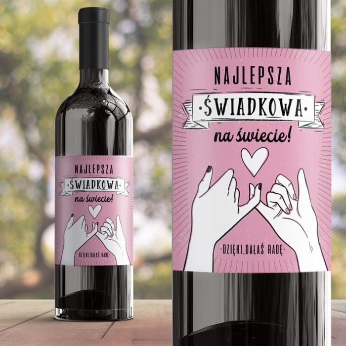 ETYKIETA na alkohol podziękowanie dla świadkowej Pinky Promise