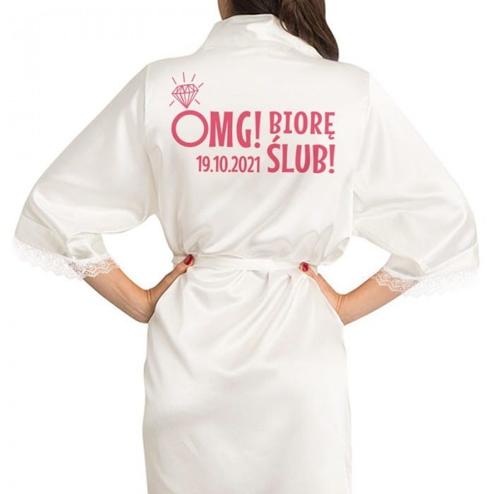 SZLAFROK satynowy personalizowany OMG!