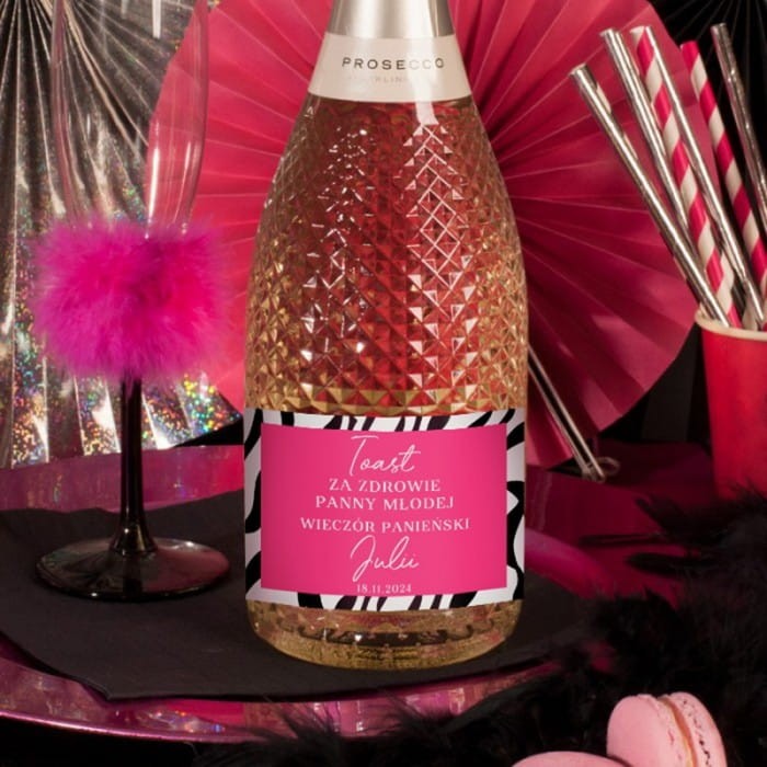 ETYKIETY na Mini Szampany personalizowane Wild Party 10szt