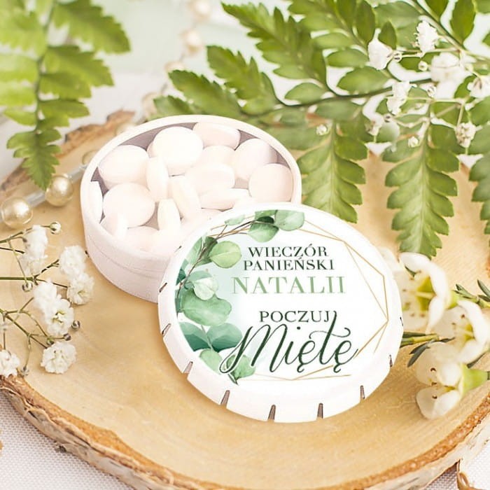 MIĘTÓWKI cukierki podziękowanie na wieczór panieński (+etykieta)