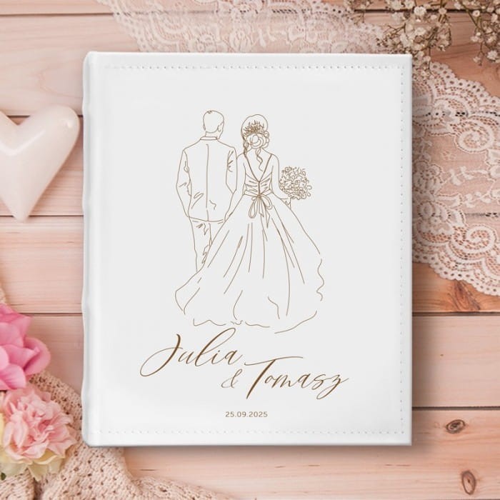 ALBUM na zdjęcia ślubne z wizerunkiem nowożeńców